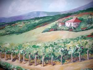 tuscan landscape mural